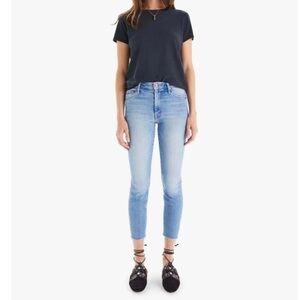 MOTHER Looker Ankle Fray Jeans Au Revoir Wash Size 26 High Rise Skinny
